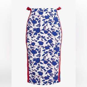 Pinko Blue and Red Floral Pencil Skirt